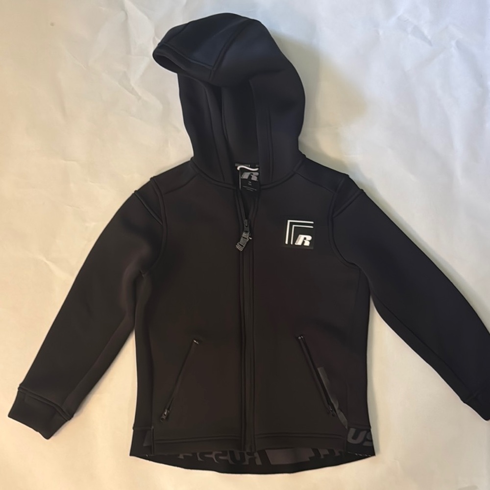 Russell Athletic Black Zip-Up Hoodie Sweatshirt